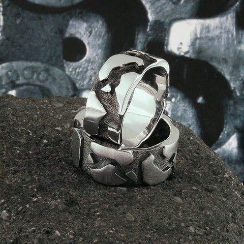 Image of Cracked Earth Ring Band, Cracked Earth, Lava, Rock Formation, Earth Crust
