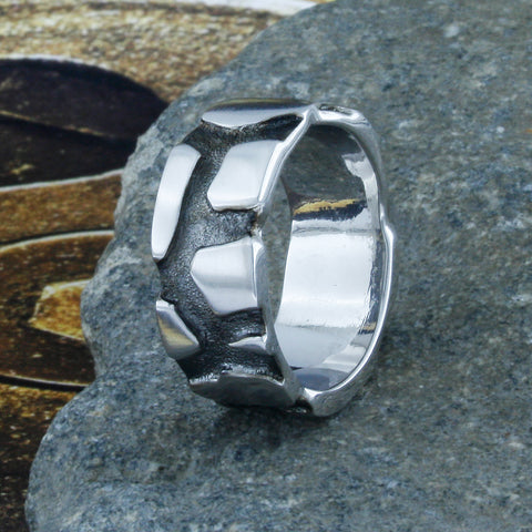 Image of Cracked Earth Ring Band, Cracked Earth, Lava, Rock Formation, Earth Crust
