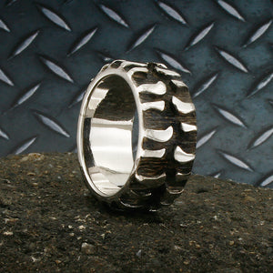 Tire Tread Ring, Mud Bogger Band, Mens Ring, Wedding Tire Ring, Chevy Ring