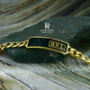 18 KT Gold Plated Royal Initials Bracelet with Black Enamel, Personalized in English