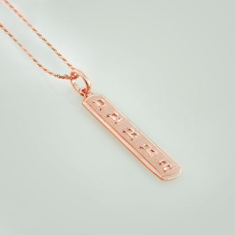 Image of English Name Cartouche,  Men Necklace,  Arabic Pendant,  Egyptian Necklace, Personalized in English & Arabic, Slim