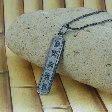 Image of Men Necklace,  Monogram Necklace,  Arabic Pendant,  Initial Necklace, Personalized in English & Arabic, Slim