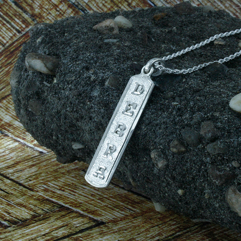 Image of Arabic Cartouche,  Monogram Necklace, Cartouche Necklace, Personalized in English & Arabic, Slim