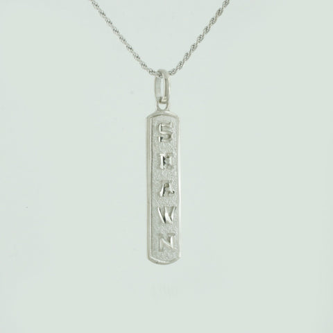 Image of Egyptian Necklace, Egyptian Cartouche,  Initial Necklace, Personalized in English & Hieroglyphs, Slim