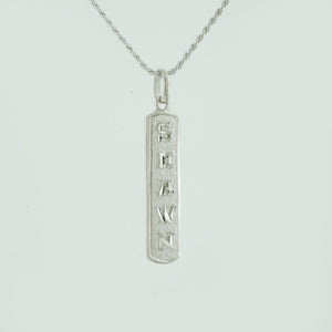 Egyptian Necklace, Egyptian Cartouche,  Initial Necklace, Personalized in English & Hieroglyphs, Slim