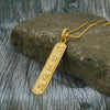 Egyptian Cartouche Necklace, Yellow Gold Plated Nameplate,  Initial Necklace, Personalized in English & Hieroglyphs, Slim