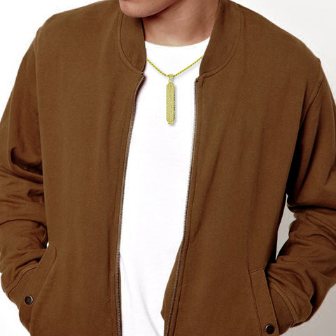 Image of Gold Filled Cartouche Necklace, Personalized in English & Hieroglyphs, Flat Round