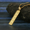 Gold Plated Cartouche Necklace, Personalized in English & Hieroglyphs, Flat Square