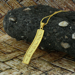 Yellow Gold Filled Arabic Nameplate,  Arabic Necklace,  Arabic Pendant,  Monogram Necklace, Personalized in English & Arabic, Flat Scroll