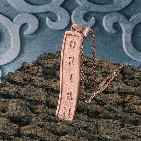 Image of Rose Gold Plated Nameplate Necklace,  Silver Name Necklace, Egyptian Necklace, Personalized in English & Hieroglyphs, Flat Scroll