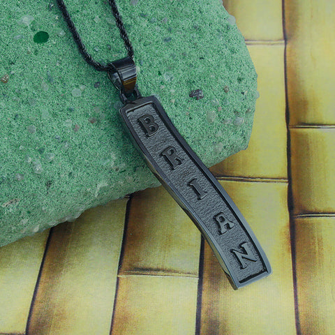 Image of Monogram Necklace,  Men Necklace,  Egyptian Cartouche, Personalized in English & Hieroglyphs, Flat Scroll