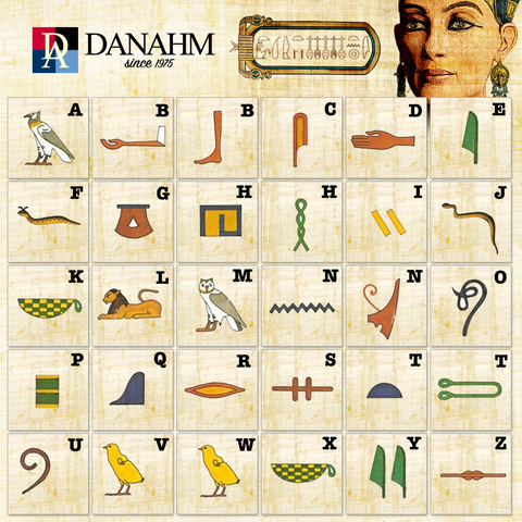 Image of Monogram Necklace,  Egyptian Black Silver Pendant,  Nameplate Necklace,  Custom Name Necklace, Personalized in English & Hieroglyphs, Slim